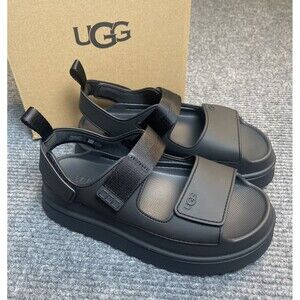 UGG Goldenglow Women Size 10 Sandals Black Platform Strappy Comfort NEW